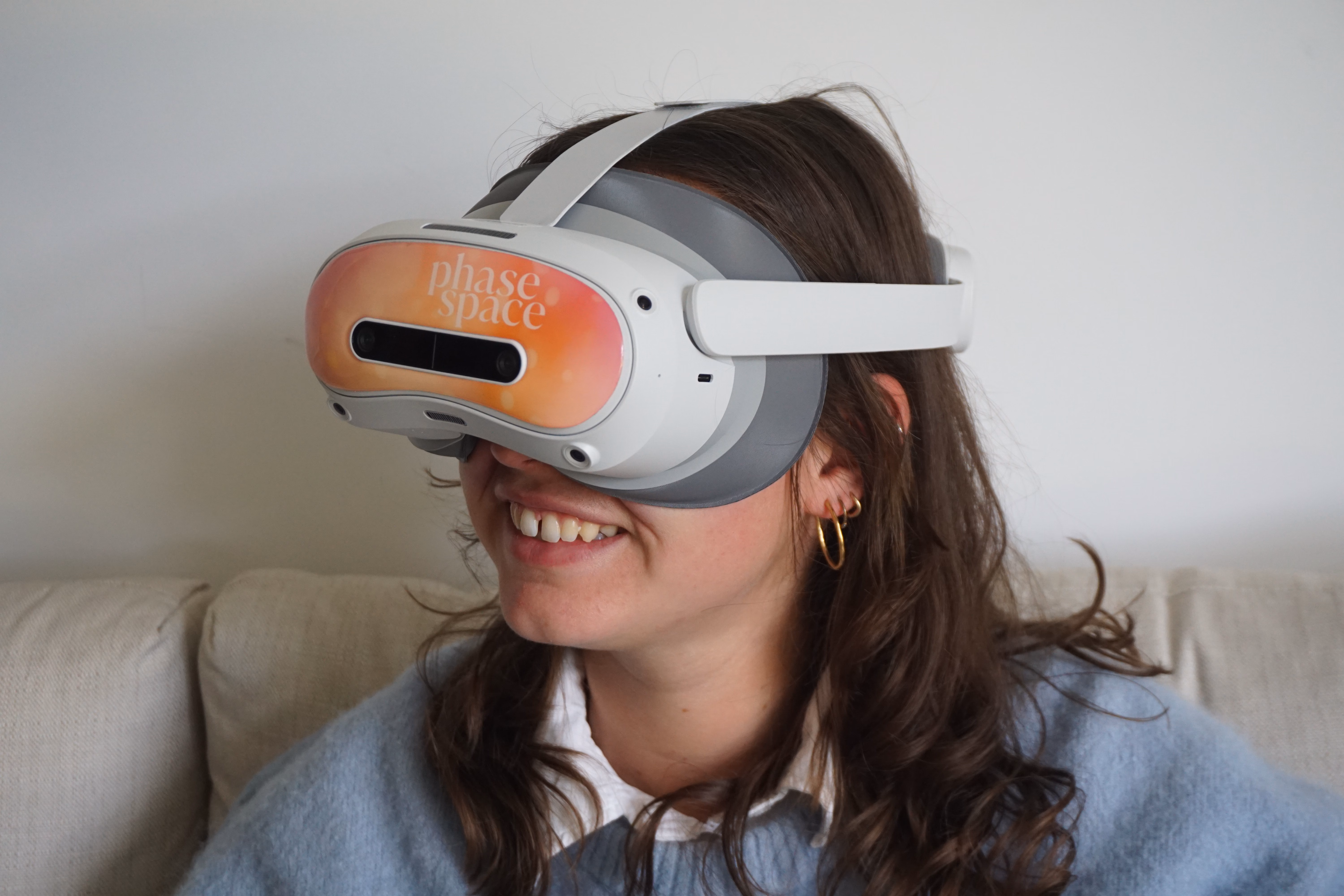 Woman using Phase Space VR headset