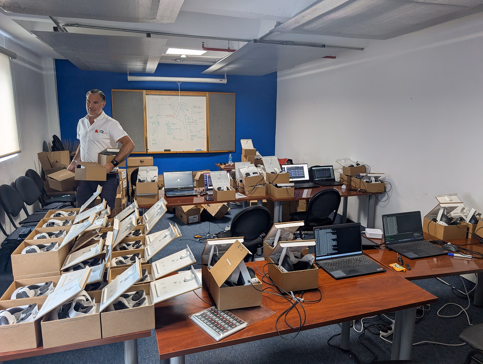 Simon with Boxes